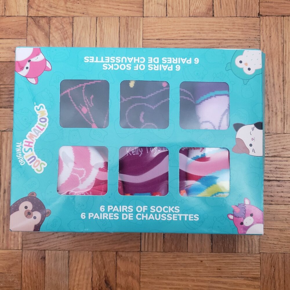 Squishmallow 6 Pairs of Socks